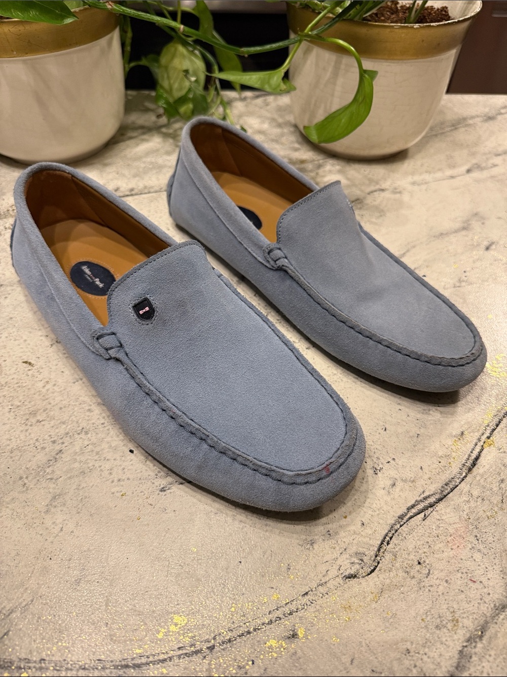 Eden Park Light Blue Suede Men's Slip-On Loafers size 10